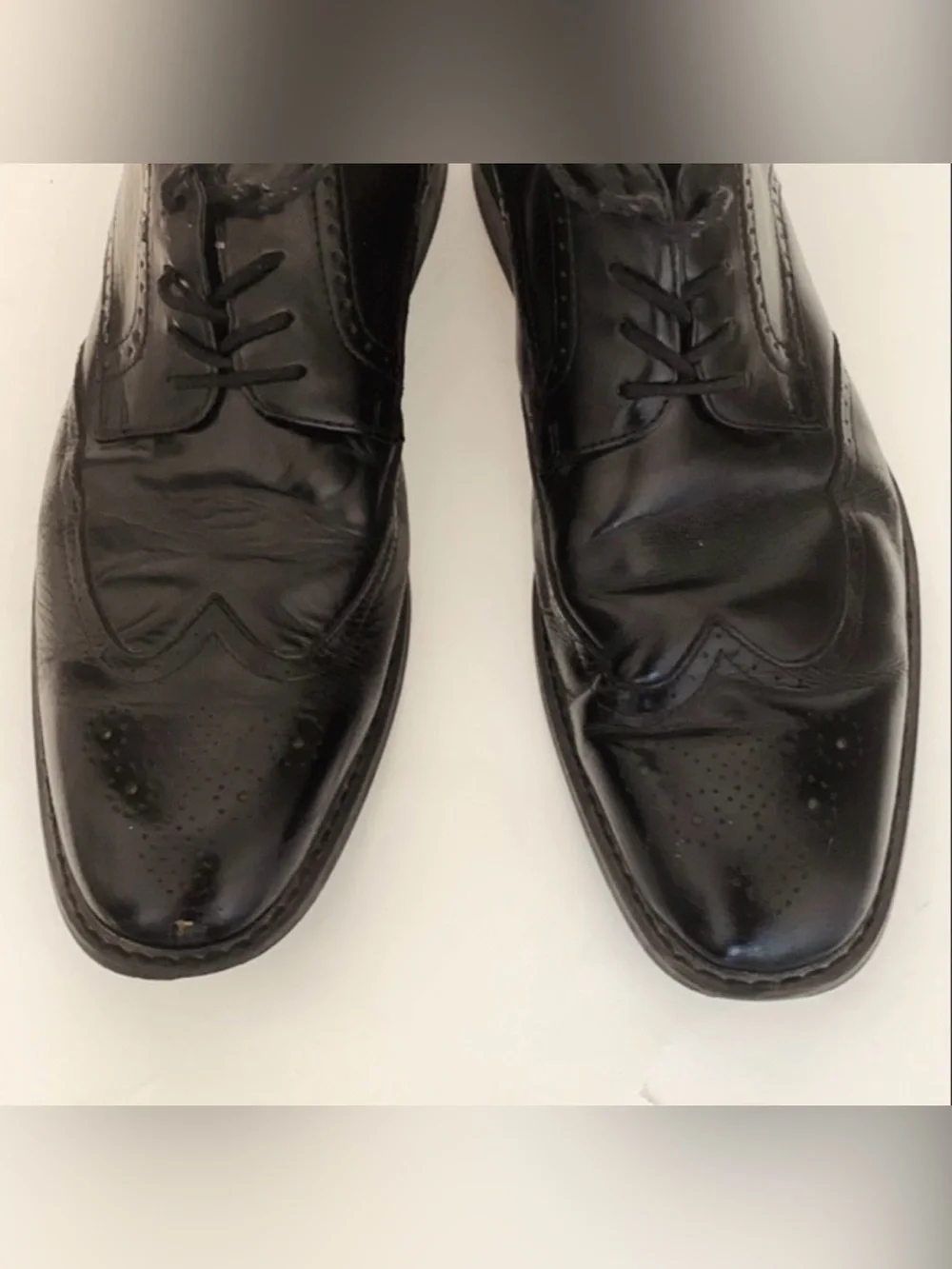 JOSEPH ABBOUD MENS DRESS SHOES BLACK LEATHER LACE UP 13D